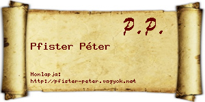 Pfister Péter névjegykártya